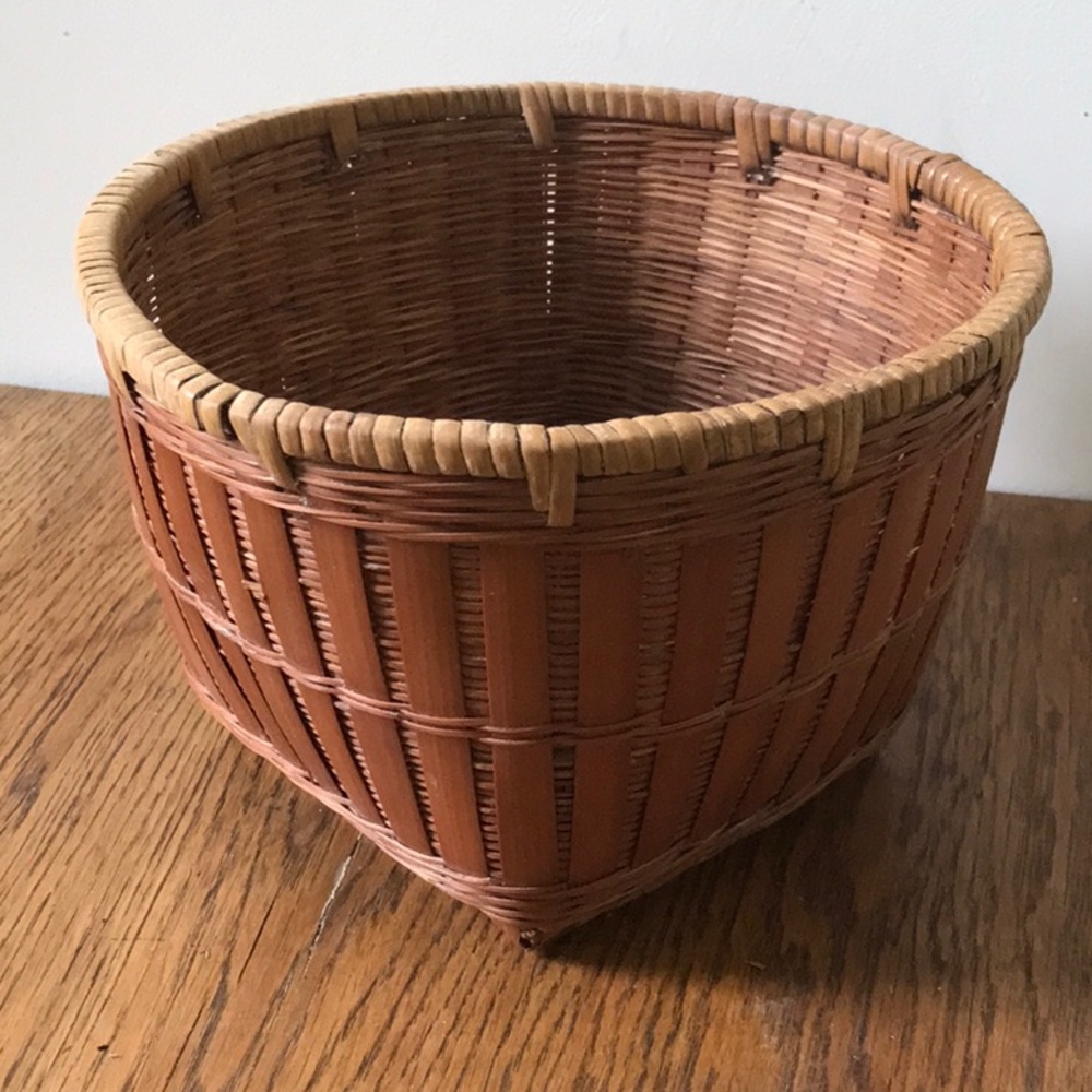 Vintage Wicker Bamboo Basket - Picture 3 of 7